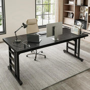 FurnishSpot® Modern L-Shaped Computer Desk with Built-In Power Outlet & Storage