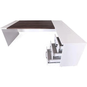 L-Shaped Executive Office Desk with File Cabinet