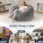 5ft Bean Bag Chairs, for Adults Large Beanbag Chair w/Stripe Plush Cover Big, bean bag Chair for Living Room Bedroom Dorm Office