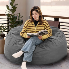 Oversized Bean Bag Chair with Removable Cover Soft Foam Furniture Portable Sofa Living Room Bedroom Dorm