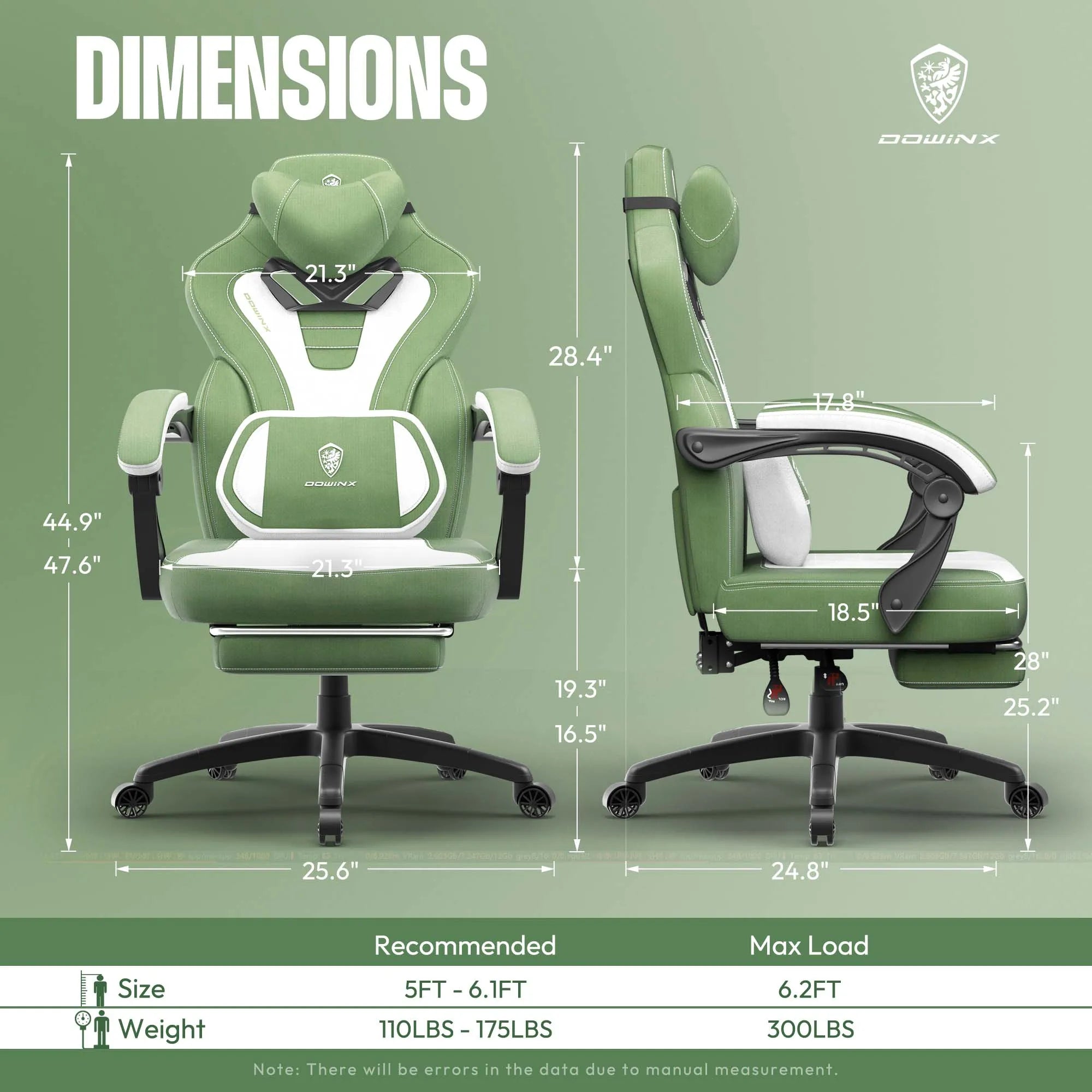 Big and Tall Fabric Gaming Chair for Heavy People with Footrest