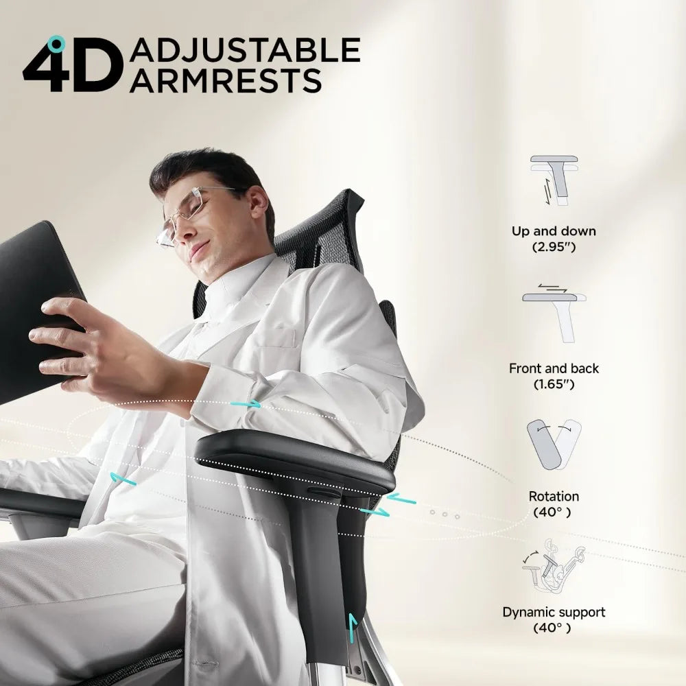Big and Tall Ergonomic Office Chair with 3-Zone Dynamic Lumbar Support