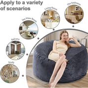 5FT Large Bean Bag，Bean Bag Chair with Filler Included，Memory Foam Bean Bag，Puff Chair，Living Room Furniture, Suitable