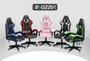 Ergonomic Gaming Chair Gamer Chairs with Lumbar Cushion + Headrest, Height-Adjustable Computer Office Chair for Girls, Boys