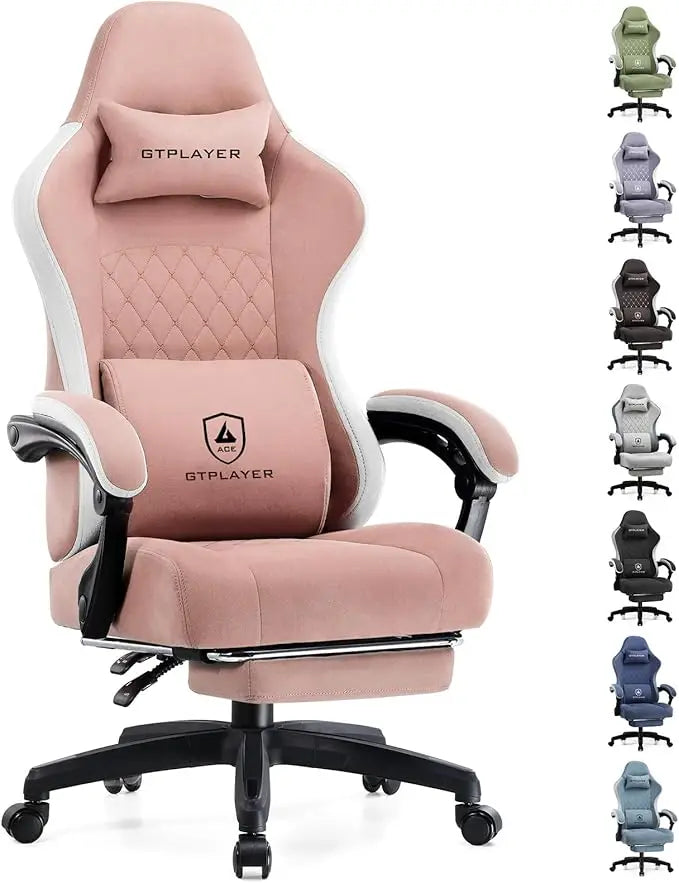 GTPLAYER Gaming Chair with Pocket Spring Cushion, Linkage Armrests and Footrest