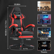 Ergonomic Gaming Chair with Footrest, Headrest, and Lumbar Cushion