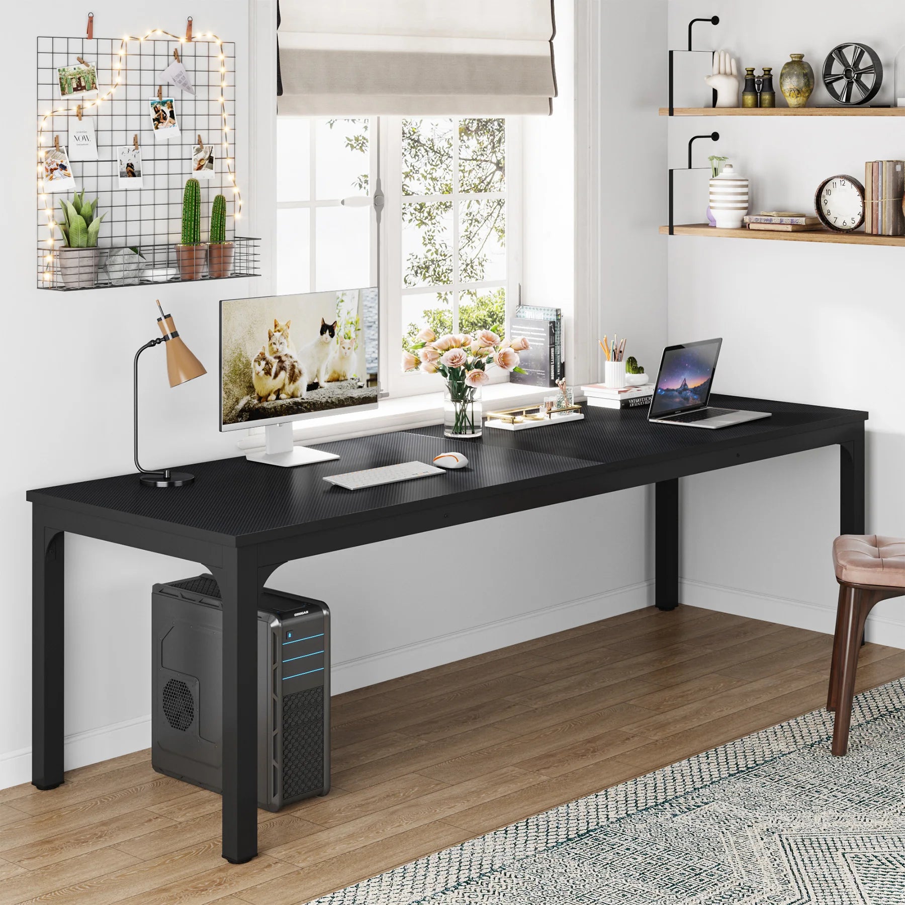 Tribesigns 78.7 Inches Extra Long Computer Desk 2 Person Desk, Double Long Desk, Workstaion for Home Office