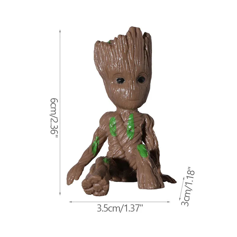 Fashion Handicrafts Anime Action Groot Character Multifunction Plants Flower Pot Pen Holder Storage Organizer Home Decor Crafts