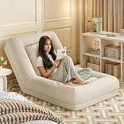 Bean Bag Chairs for Adults, High Density Sponge Bean Bag Sofa with Waist Support, Soft Lazy Floor Sofa for Living Room, Reading