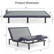 Queen Adjustable Bed Frame with Wireless Remote, Electric Bed Base w/3 Massage Modes, Zero Gravity Bed, Head and Foot Incline, 3