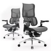 Office Chair with Dual Lumbar Support 5-Level Adjustable Backrest