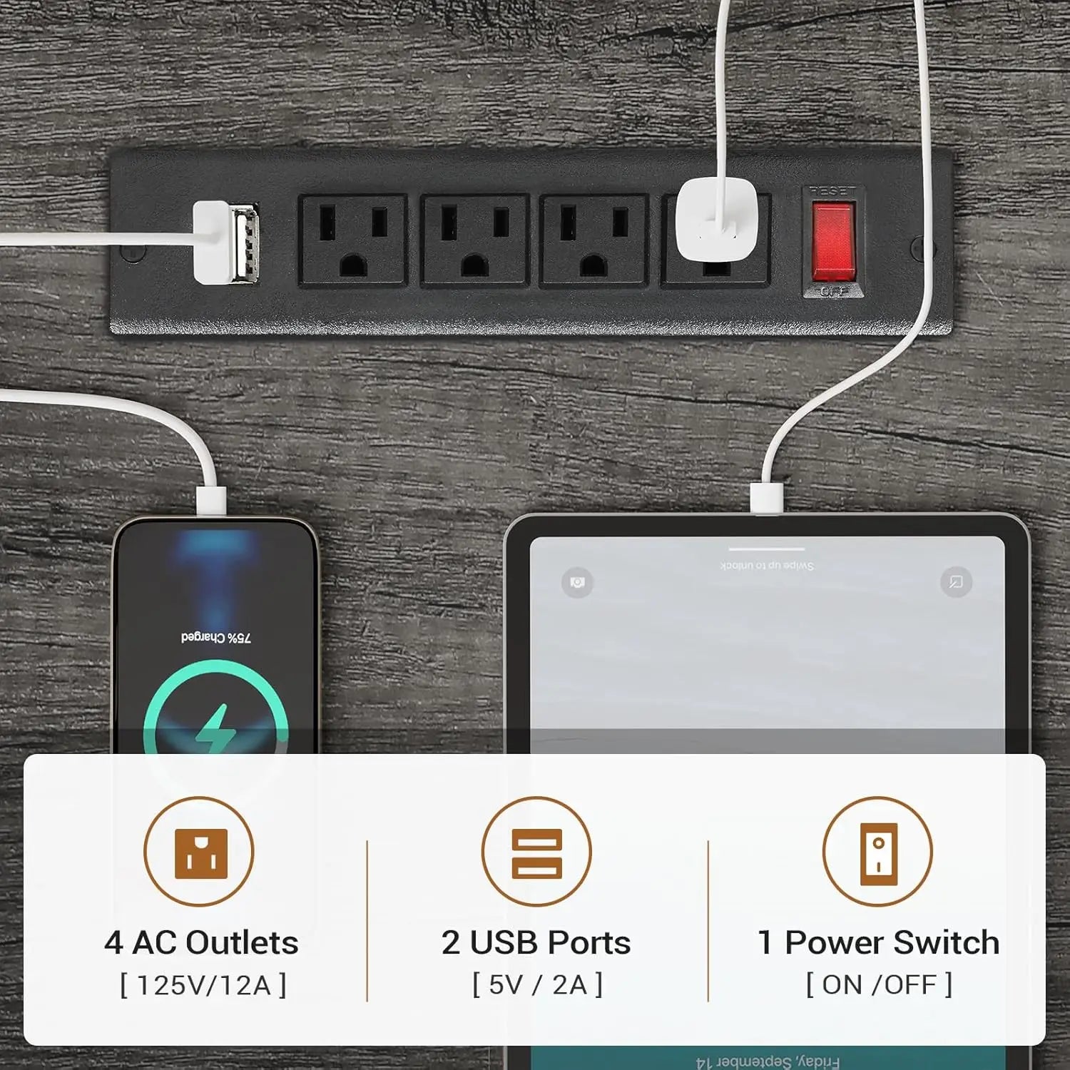 Corner Computer Desk, Reversible U Shaped Office Desk with 3 Fabric Drawers and Power Outlet, Corner Gaming Desk with LED Lights
