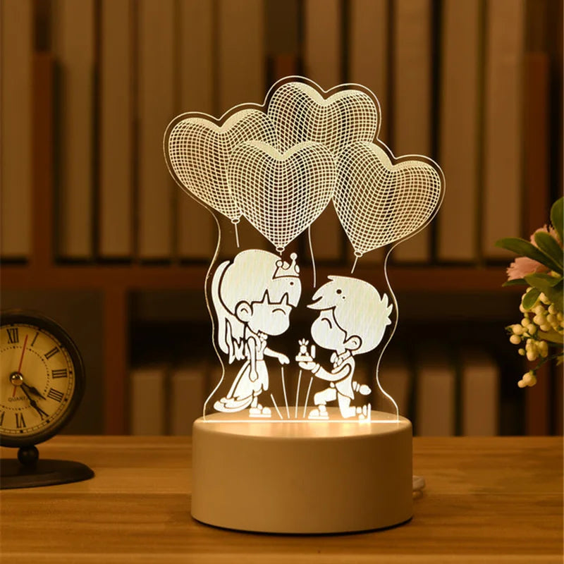 Acrylic USB LED Night Light - Neon Sign Lamp