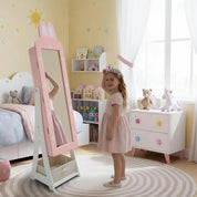 Children's Pink Rabbit-Themed Armoire with Removable Drawers and Full-Length Mirror