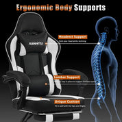 Ergonomic Gaming Chair with Footrest, Armrest, and Lumbar Support