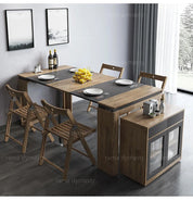 Modern Extendable Dining Table Rectangle Sideboard With Storage
