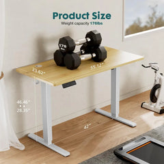 Standing Desk, Adjustable Height Electric Sit Stand Up Down Computer Table, 55x24 Inch Ergonomic Rising Modern Lift Motorized Ga