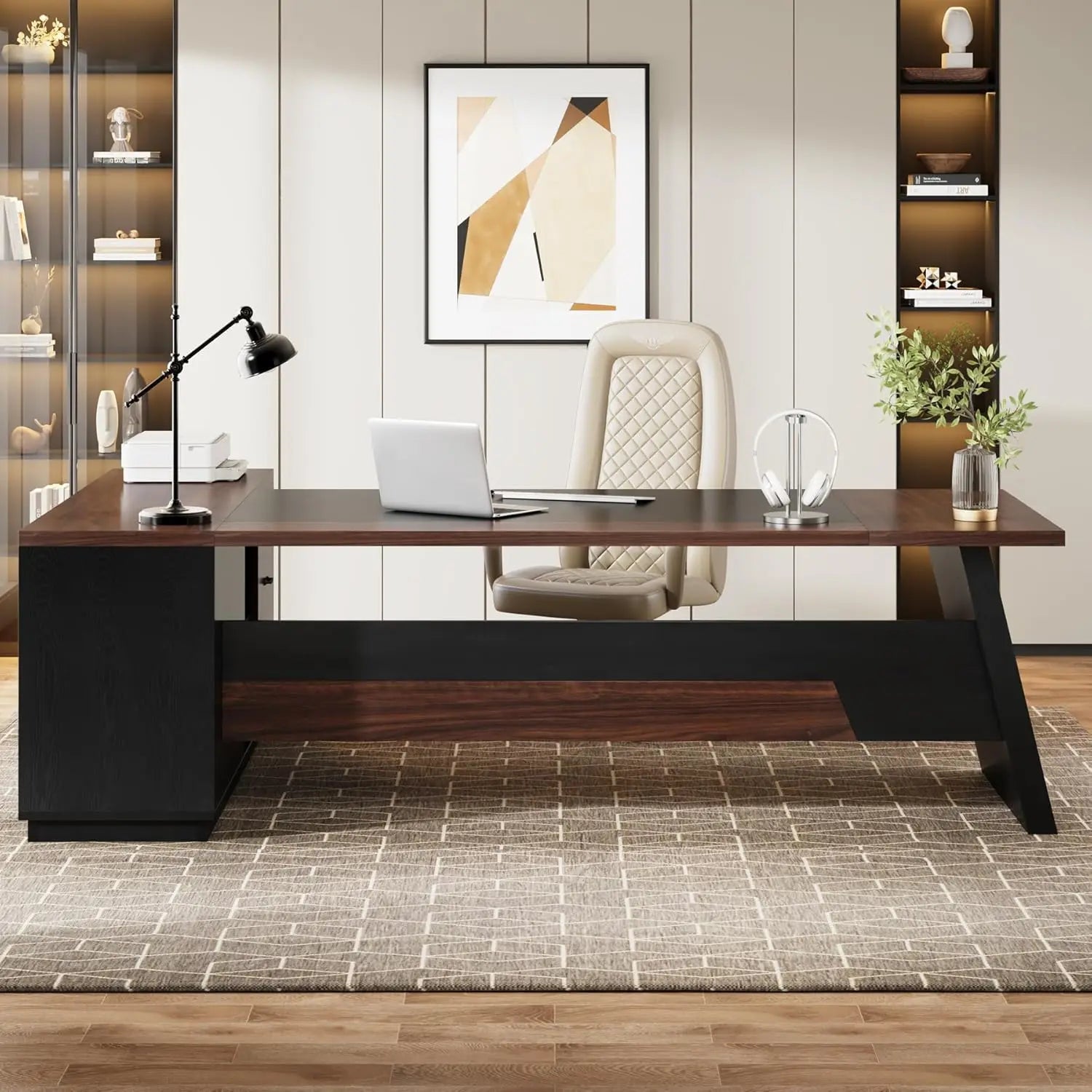 78" L-Shaped Executive Large Office Desk