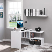 L Shaped Rotating Corner Computer Desk