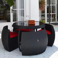 Restaurant Outdoor Wicker Dining Chair Table Set Garden Patio Set Outdoor Furniture Rattan