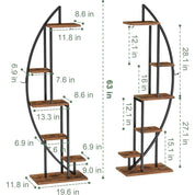 Half Moon Indoor Plant Stand with Grow Lights