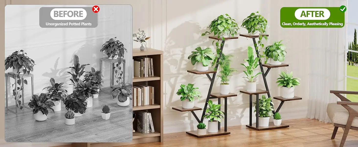 Indoor 5-Tiered Corner Plant Stand with Grow Light