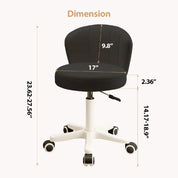 Small Round Rolling Armless Comfy Office Chair