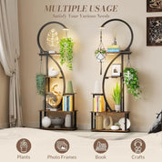 Decorative Half-Heart Plant Stand with LED Lighting for Indoor Plants