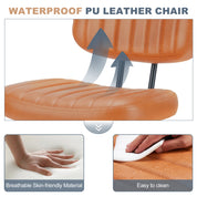 Armless Office Desk Chair with Back Lumbar Support