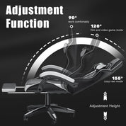 Ergonomic Gaming Chair with Footrest, Headrest, and Lumbar Cushion
