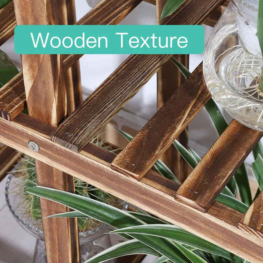 6 Tier Wood Plant Stand for Indoor Outdoor Patio