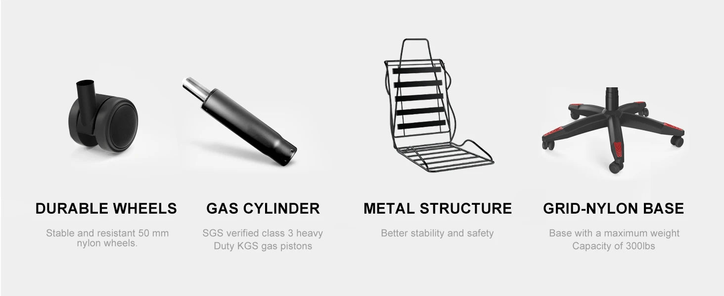 RGB Gaming Chair with LED Lights and Ergonomic Computer Chair Reclining PU Leather High Back Video Office Chair with Headrest