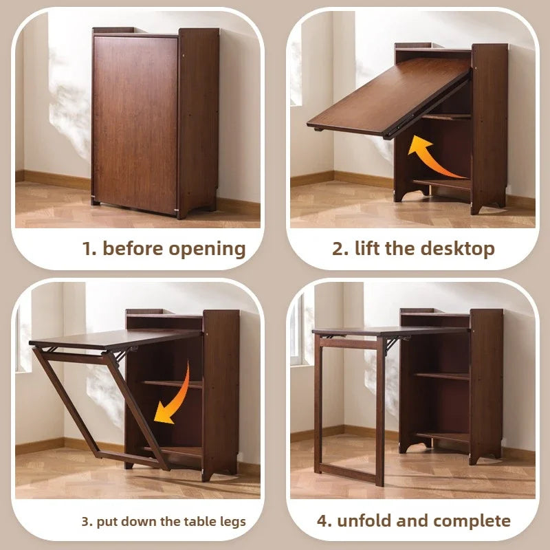 Home Bamboo Folding Desk Small Apartment Bedroom Computer Desk Student Children Study Desk Study Office Furniture