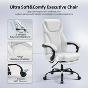 Ergonomic Big and Tall High Back Leather Office Chair with Lumbar Support and Footrest