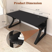 FurnishSpot SpaceSmart™ Compact Computer & Writing Desk – Modern Black