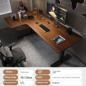Luxury Corner Lift Computer Desks Home Office Furniture Designer L-shaped Wood Gaming Table Bedroom Student Dormitory Study Desk