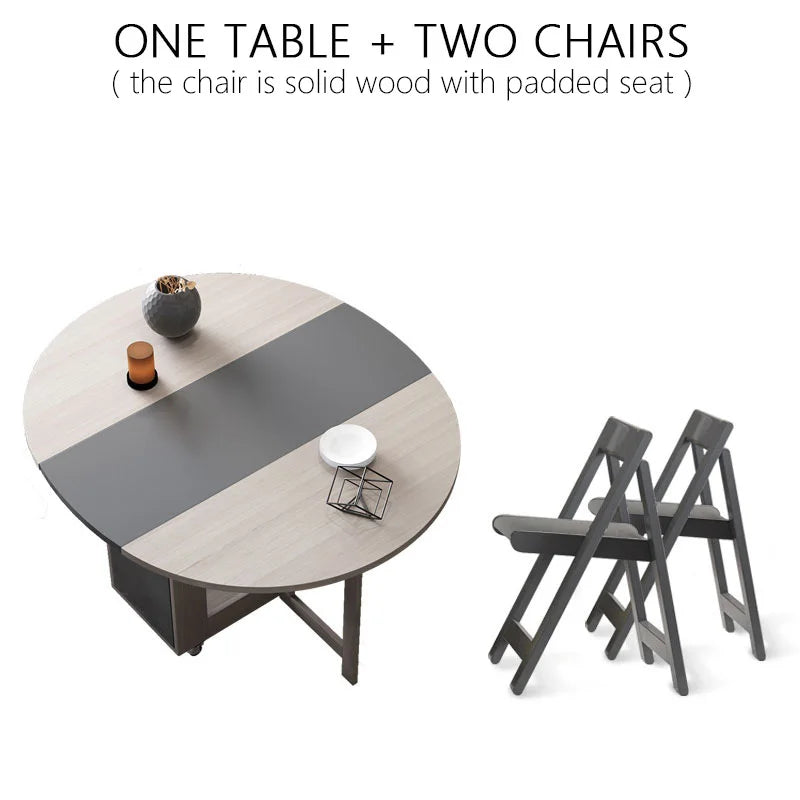 Fashion folding dining table furniture yemek masasi multifunctional round  dining table with 4 chairs