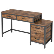 FurnishSpot SpaceSmart™ Computer Desk with Storage Drawers – Retro Modern Design
