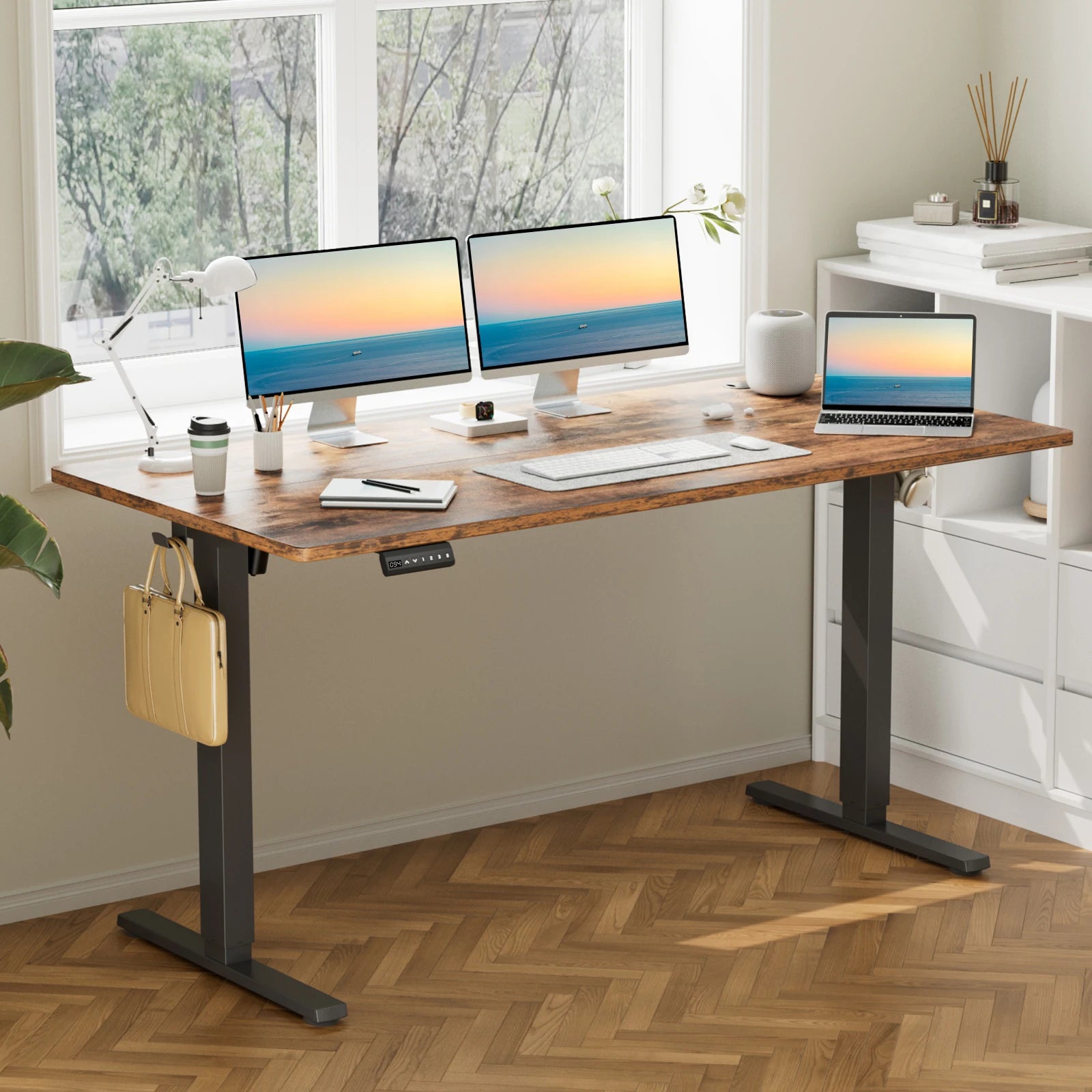 SmartHealth™ 63" x 24" Electric Standing Desk – Ergonomic Height Adjustable Sit-Stand Workstation
