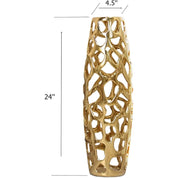 Handmade carved ceramic floor vases, exquisite containers for decorating tree branches and drying flowers