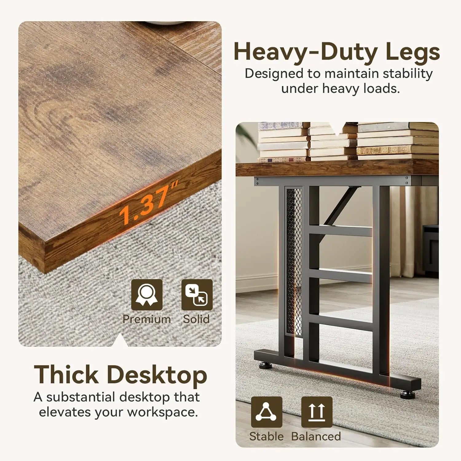 FurnishSpot® Modern L-Shaped Computer Desk with Built-In Power Outlet & Storage