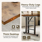 FurnishSpot® Modern L-Shaped Computer Desk with Built-In Power Outlet & Storage