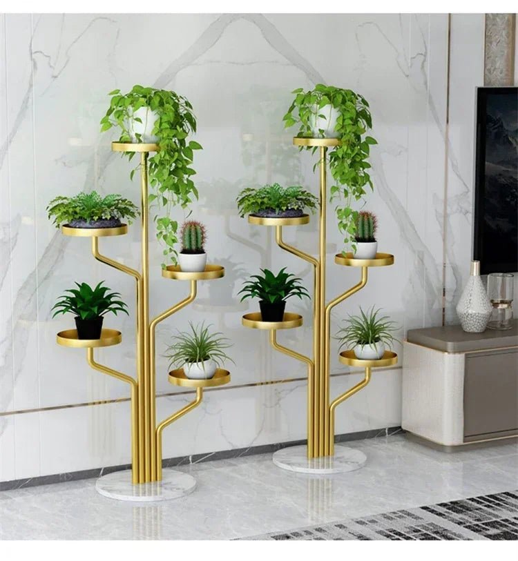 Eisen Indoor Balkon Blumenregale Wohnmöbel Bodentyp Blumentopf Ständer Wohnzimmer Mehrschichtiges Pflanzenregal S