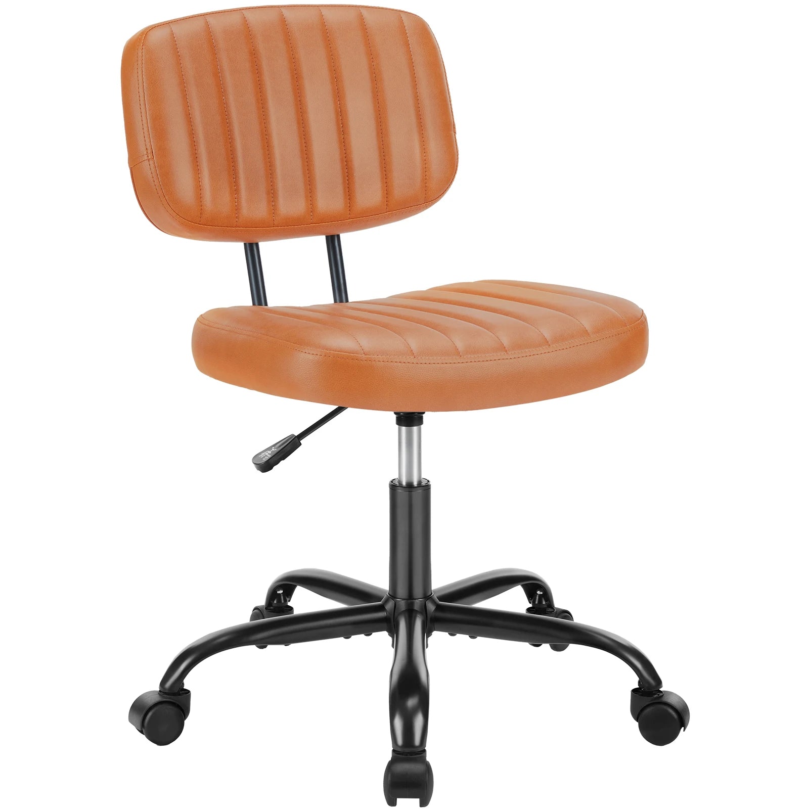 Armless Office Desk Chair with Back Lumbar Support