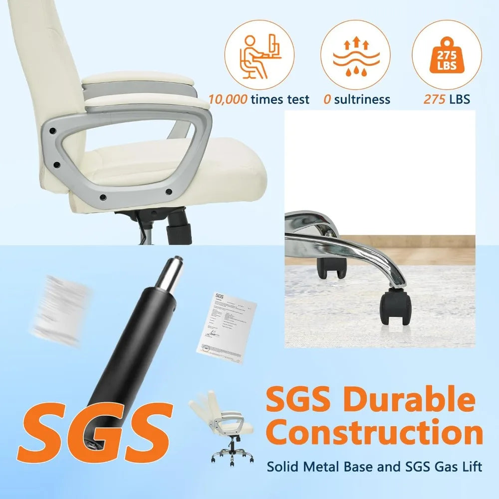 Executive Mid Back Ergonomic Managerial Chair with Lumbar Support