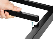 HOOMIC Metal Bed Frame, Upholstered Headboard with Square Stitched, Classic Button Tufted, Faux Leather, No Box Spring Needed