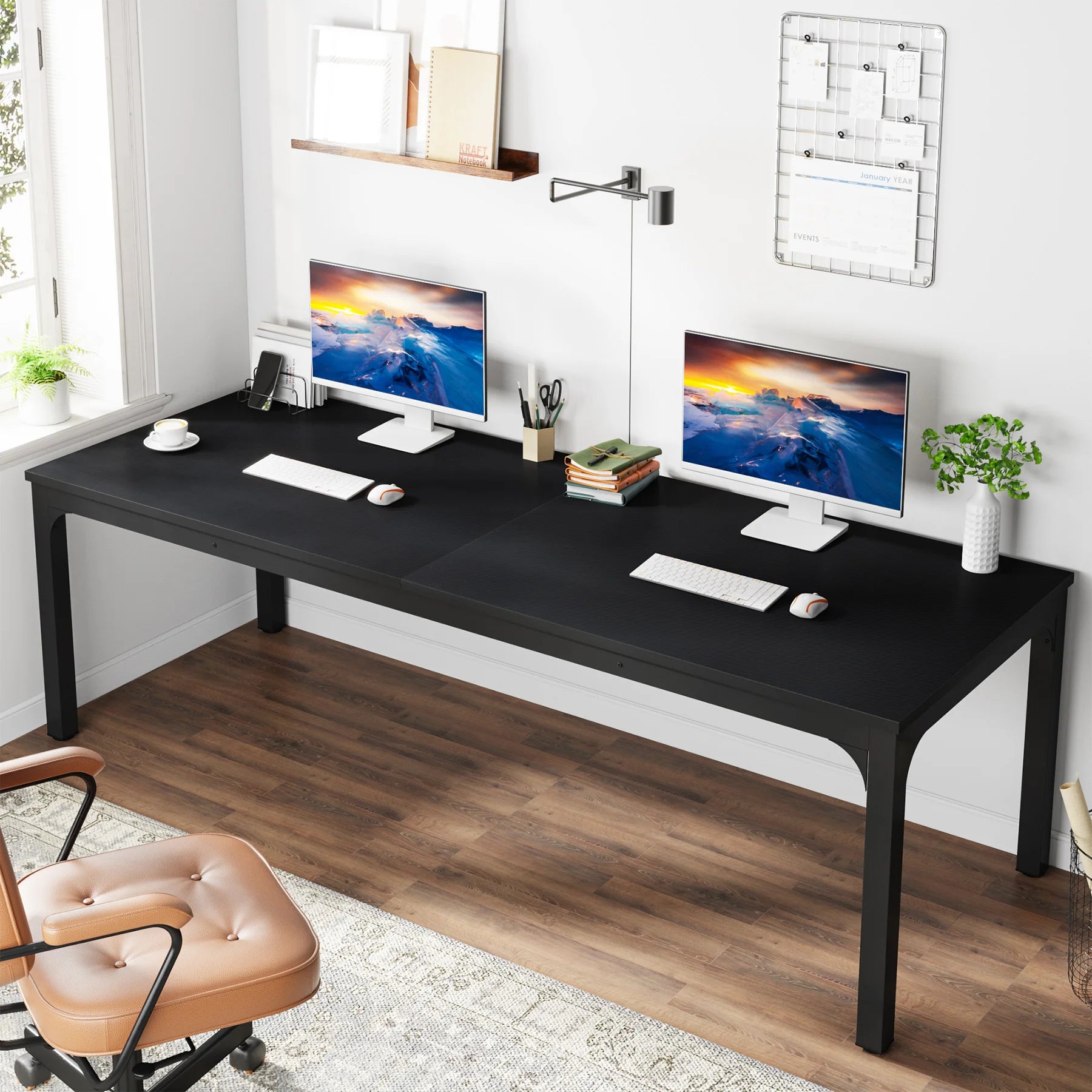 Tribesigns 78.7 Inches Extra Long Computer Desk 2 Person Desk, Double Long Desk, Workstaion for Home Office