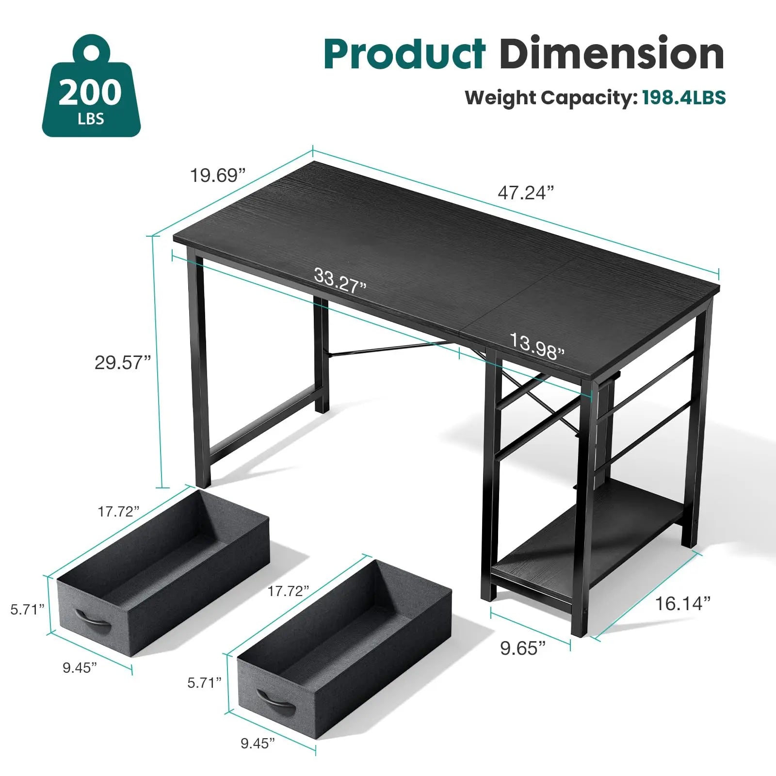 Rectangular Computer Desk with Storage Cabinet | Space-Saving Modern Office Desk – FurnishSpot®