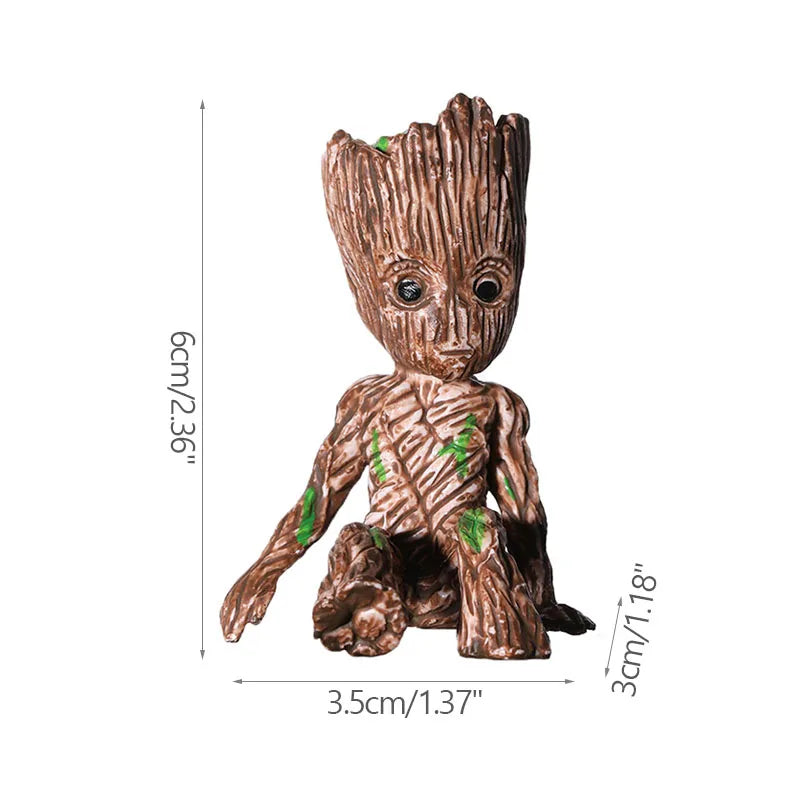 Fashion Handicrafts Anime Action Groot Character Multifunction Plants Flower Pot Pen Holder Storage Organizer Home Decor Crafts