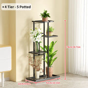 Plant Shelves Iron Potted Flower Plant Stand Rack Multiple Flower Pot Holder Shelf Indoor Outdoor Planter Display Organizer